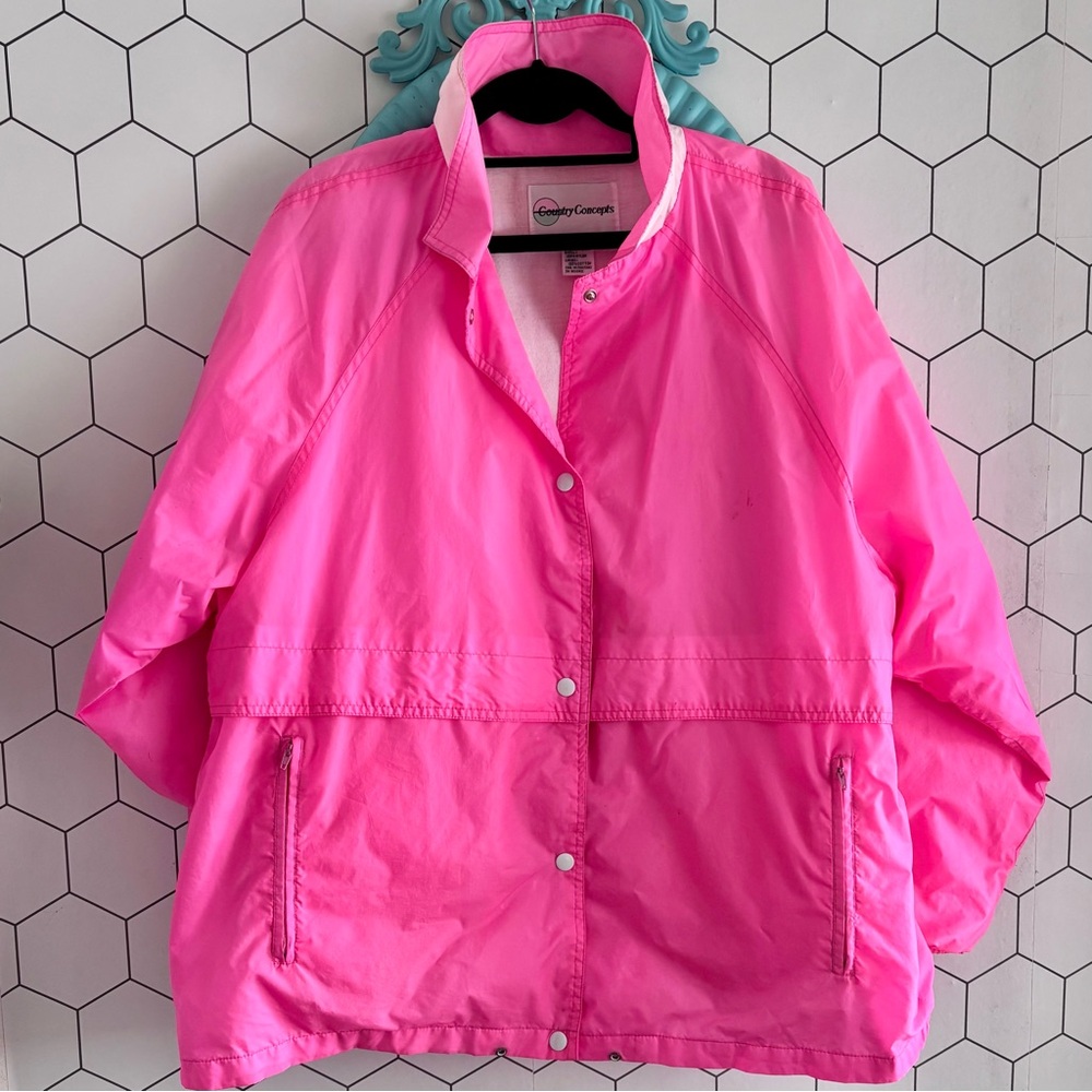 COUNTRY CONCEPTS Vintage 80s 90s Pointed Collar Snap Up Parka Jacket Windbreaker